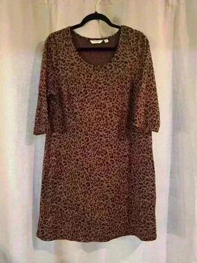 Womens Brown Cheetah Liz Claiborne Dress